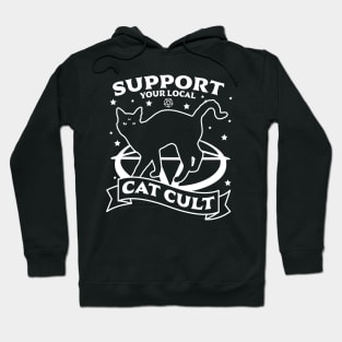 Support Your Local Cat Cult -  Gothic & Occult Halloween Cat Hoodie